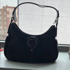 Salvatore Ferragamo Black Hobo Bag